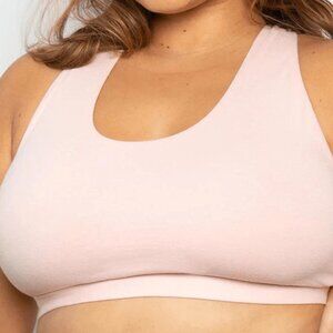 Curvy Couture - Cotton Comfort 2-Pack Lounge Bra - Olive/Blushing Rose (NWT)